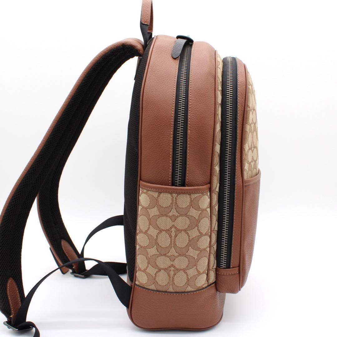 極美品】COACH C5389 トンプソン シグネチャー リュック ブラウン