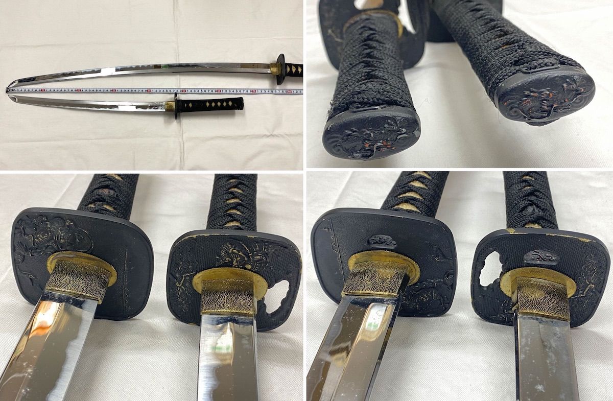 ZK264】模造刀 2本セット 長刀 短刀 打刀 脇差 日本刀 刀剣 伝統工芸