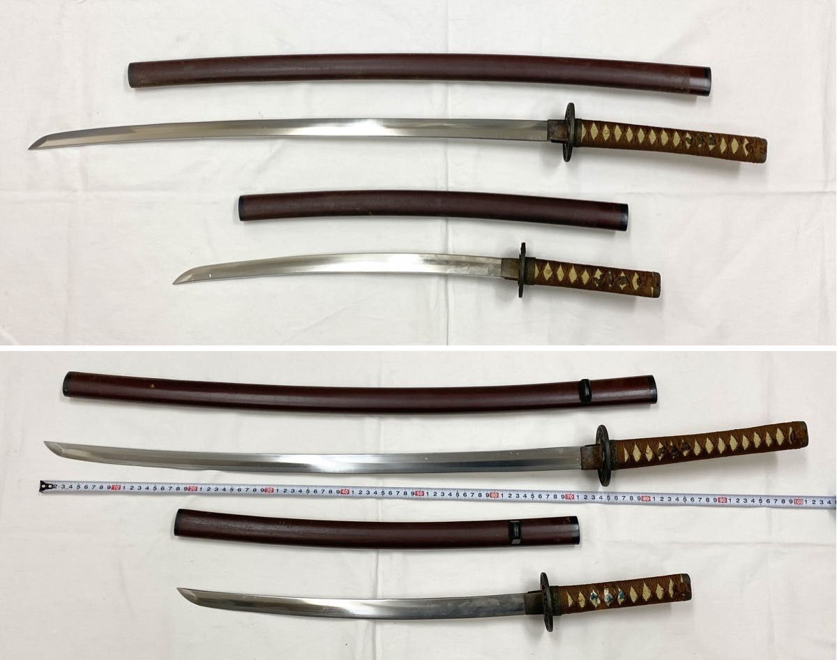 ZK275】模造刀 2本セット 長刀 短刀 打刀 脇差 日本刀 刀剣 伝統工芸