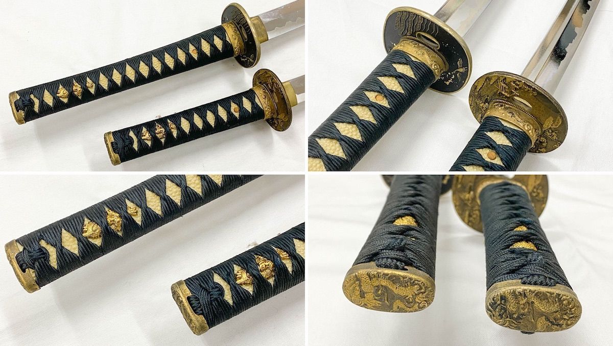 ZK276】模造刀 2本セット 長刀 短刀 打刀 脇差 日本刀 刀剣 伝統工芸