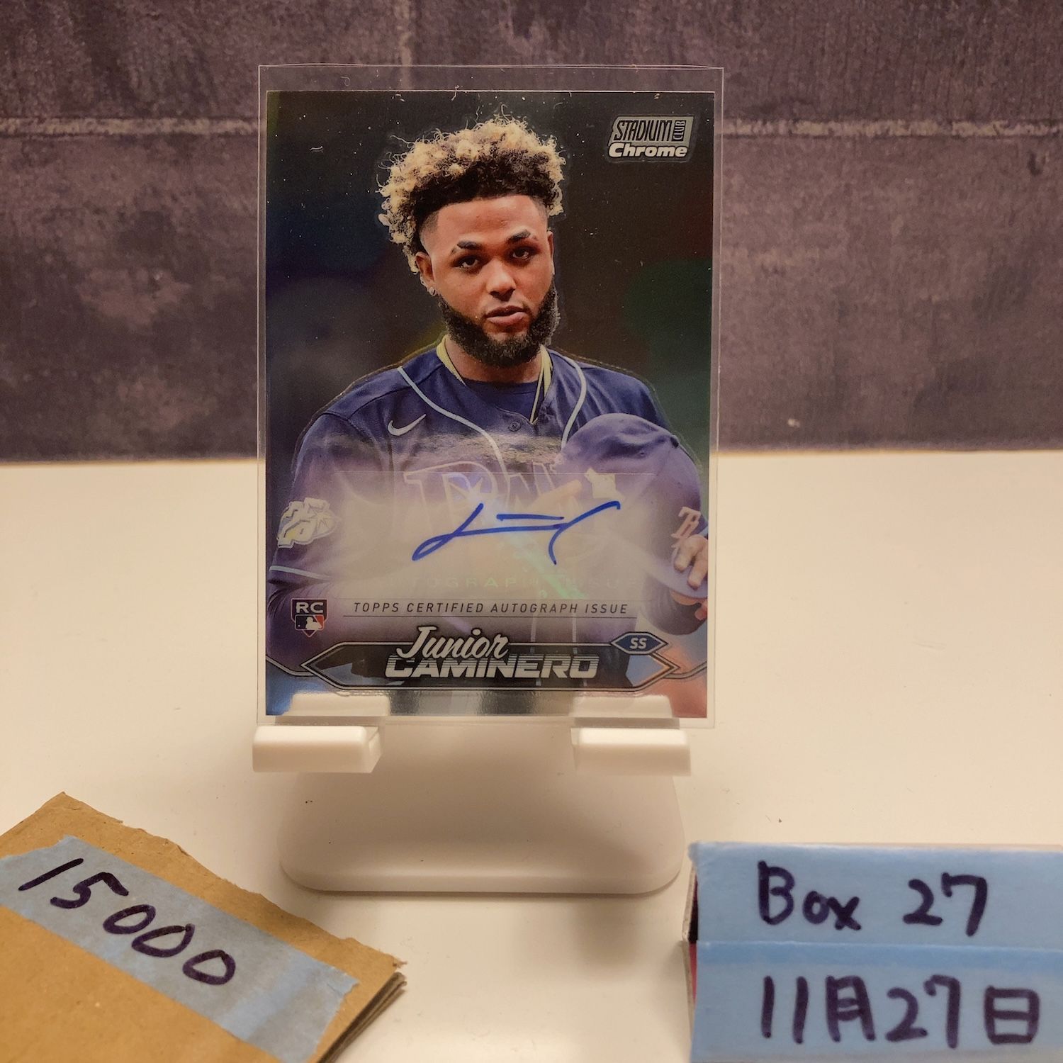 2024 Topps Stadium Club Chrome Junior Caminero 直筆サインカード