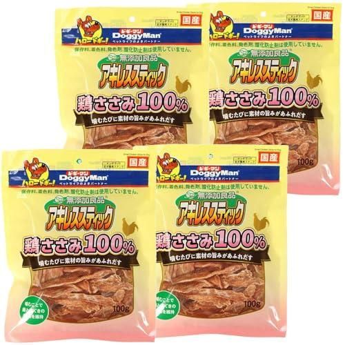 ドギーマン 無添加良品 アキレススティック 鶏ささみ100% 100g×4袋