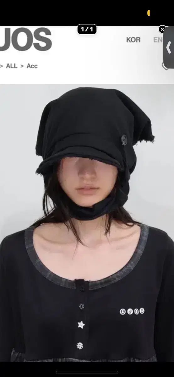 OJOS スカーフ ベール ウール キャップ ブラック - メルカリ