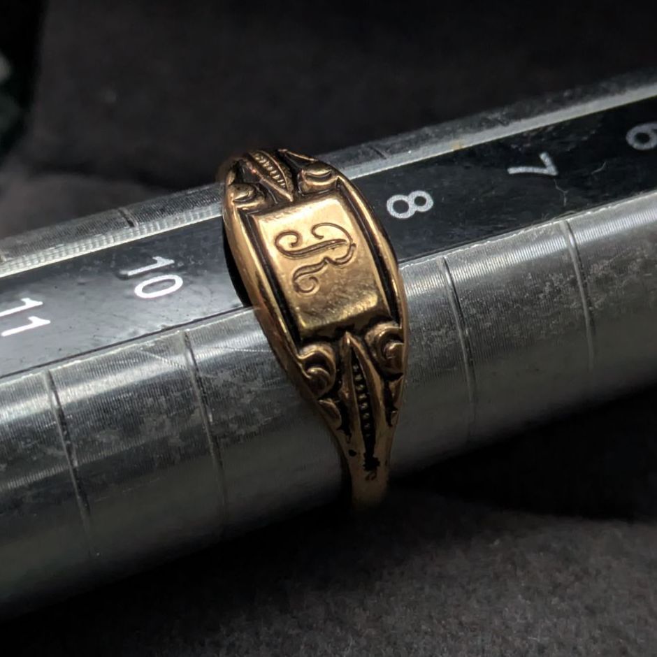 10K GF ゴールドフィルド ヴィンテージ シグネットリング イニシャル「G」 10Kゴールドフィルド ヴィンテージ シグネットリング イニシャルR 2.8g