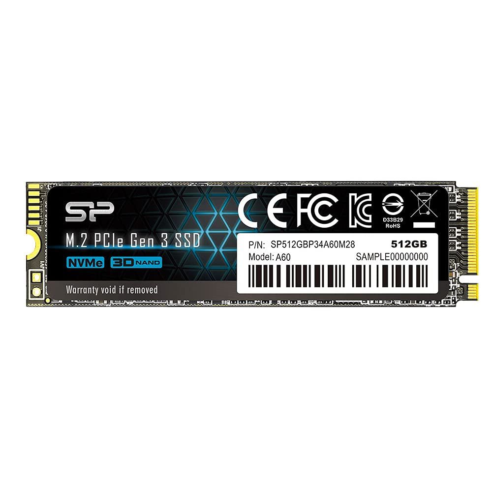 シリコンパワー SSD 512GB 3D NAND M.2 2280 PCIe3.0×4 NVMe1.3 P34A60シリーズ 5年保証 SP512GBP34A60M28 [単品] [512GB] [PCIe3.0 スタンダード]