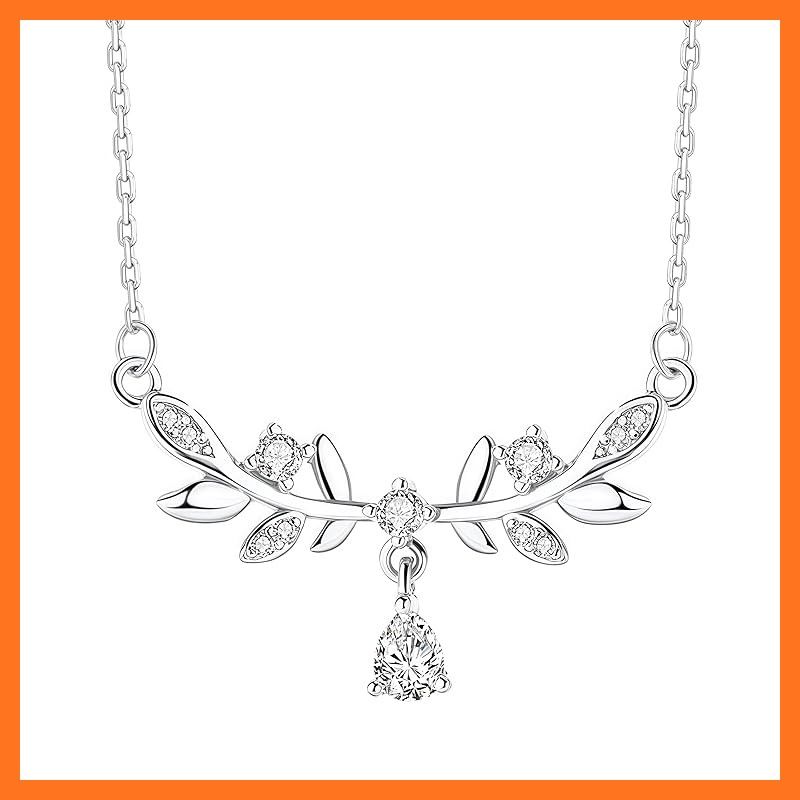 シルバー925 エレガントネックレス 新品】 [Seova] ネックレス シルバー925 エレガント チェーン ジルコン