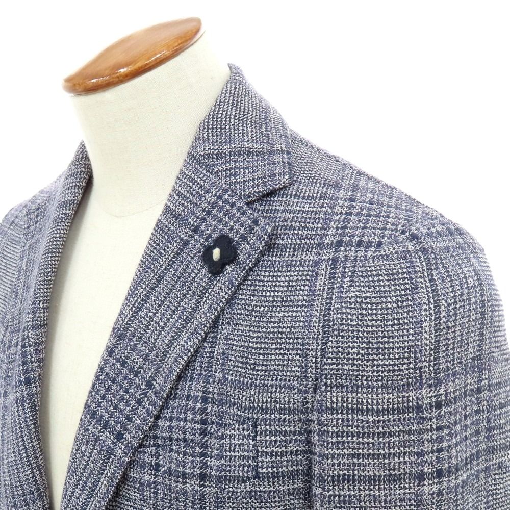 中古】ラルディーニ LARDINI リネンウール チェック テーラード