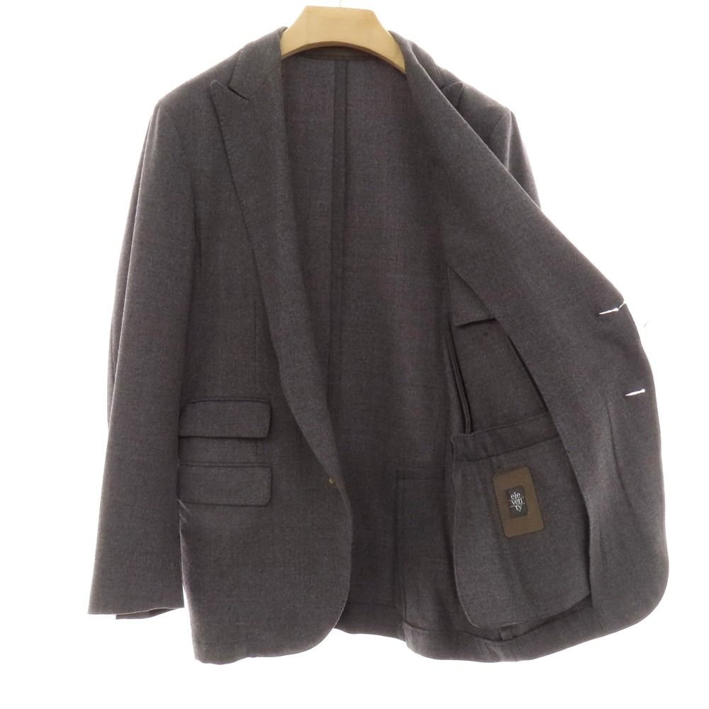 中古】イレブンティ eleventy ウール テーラードジャケット グレー