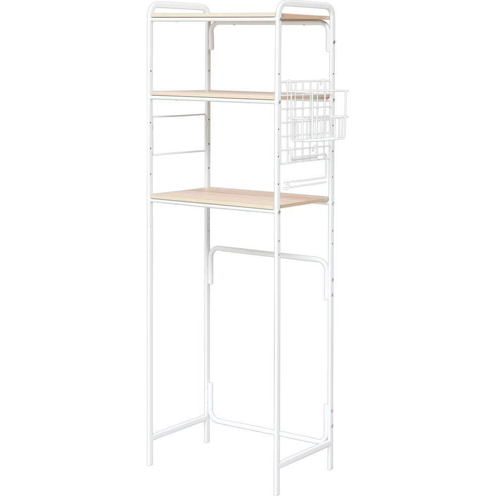 アイリスオーヤマ ラック 冷蔵庫 レンジ 棚上 サイド 収納 耐荷重約12 kg 高さ調節7段階 ホワイト SRR-580-W