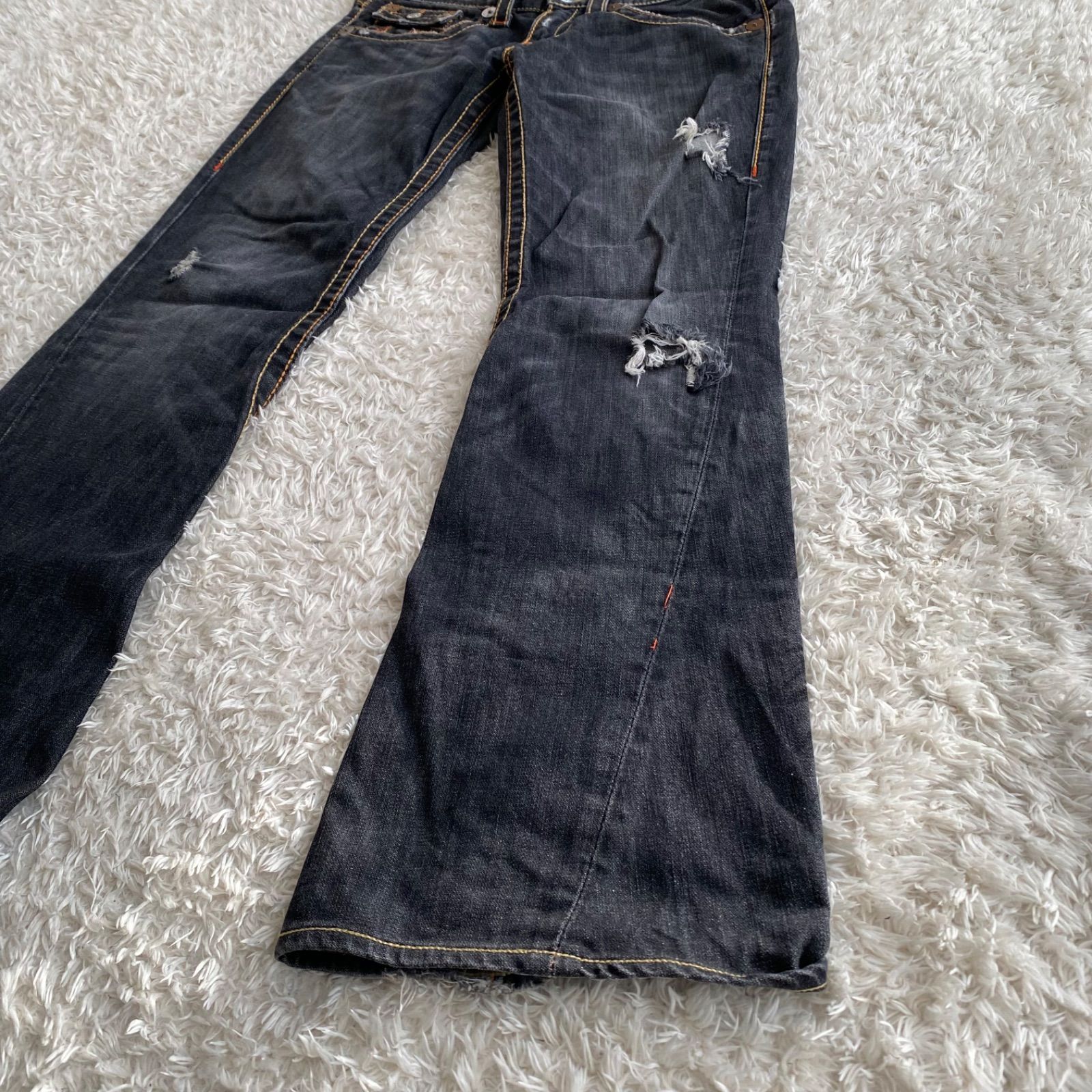 TRUE RELIGION トゥルーレリジョン RAINBOW JOEY ブラックデニムパンツ