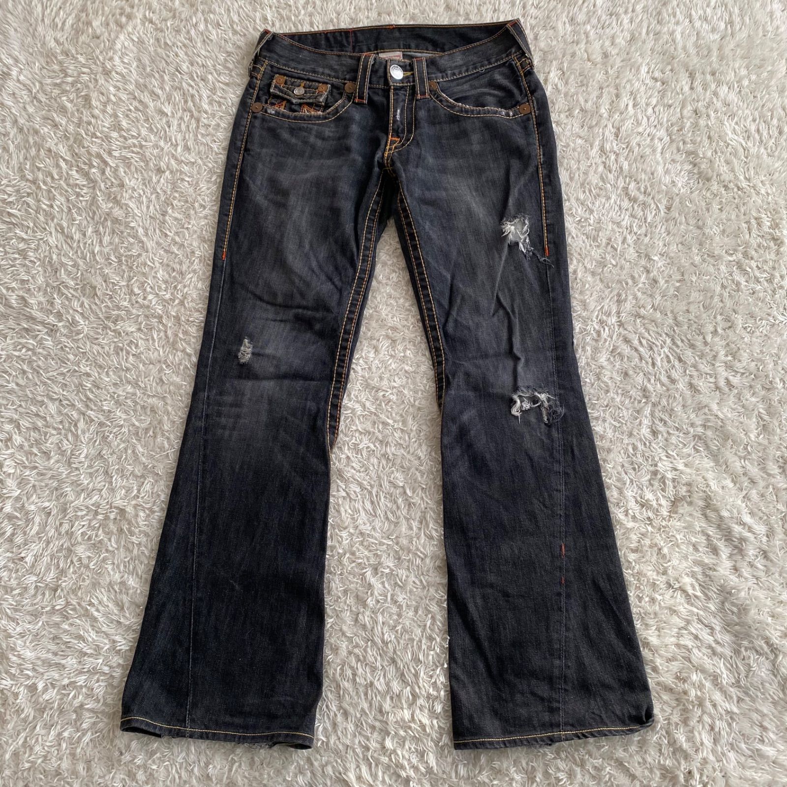 TRUE RELIGION トゥルーレリジョン RAINBOW JOEY ブラックデニムパンツ