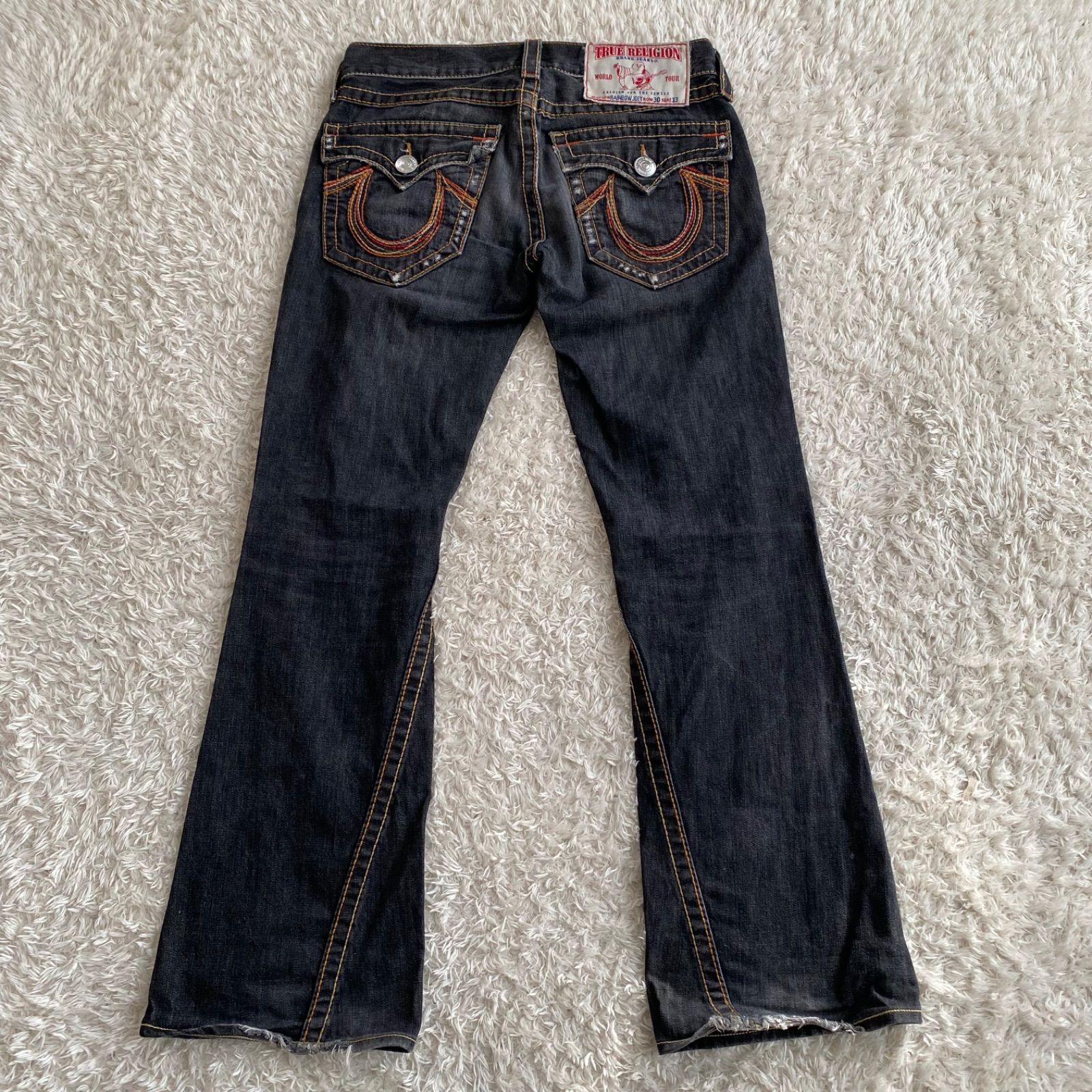 TRUE RELIGION トゥルーレリジョン RAINBOW JOEY ブラックデニムパンツ