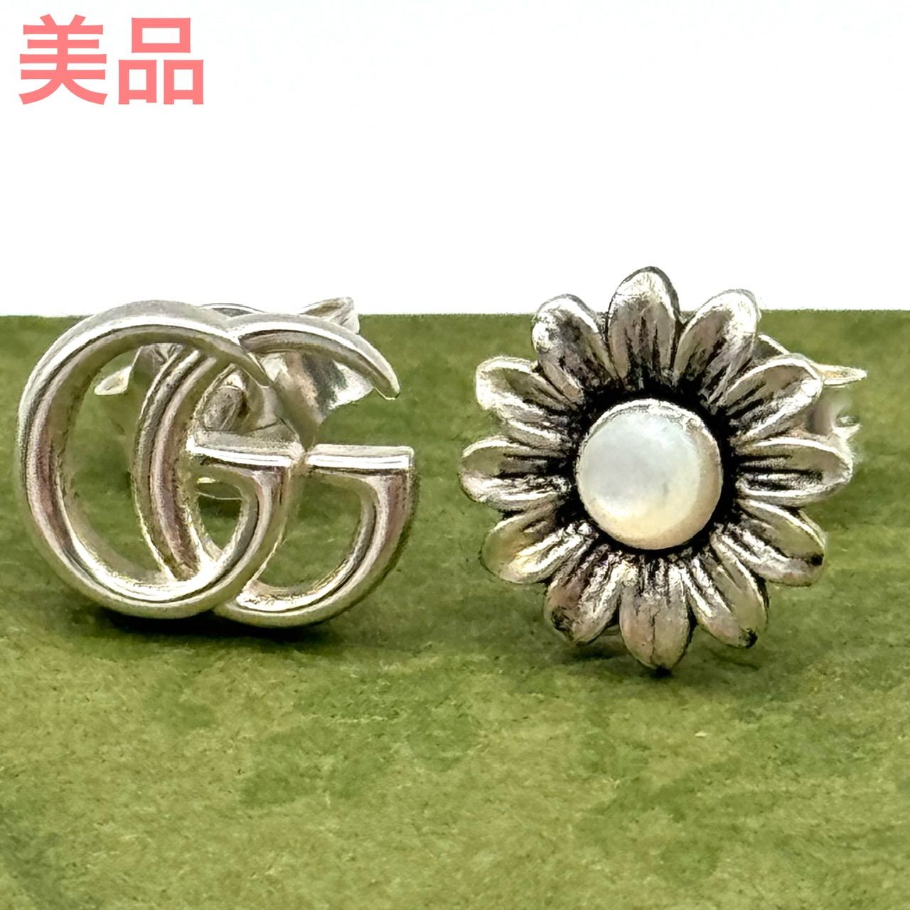GUCCI ダブルG フラワー スタッズ ピアス 1-80-15 - メルカリ