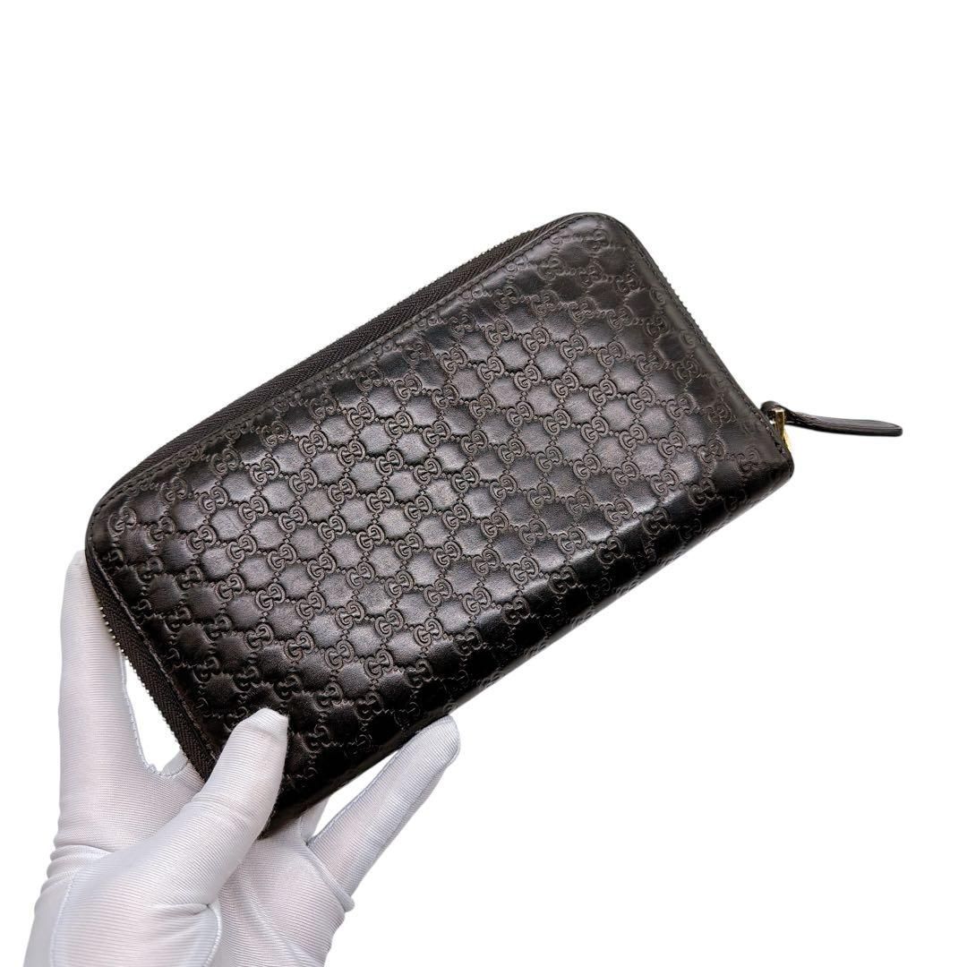 ◇美品◇グッチ　マイクログッチシマレザー　長財布　ブラック　449391 GUCCI（グッチ） 新品 長財布 ブラック 449391 BMJ1G 1000 マイクロ