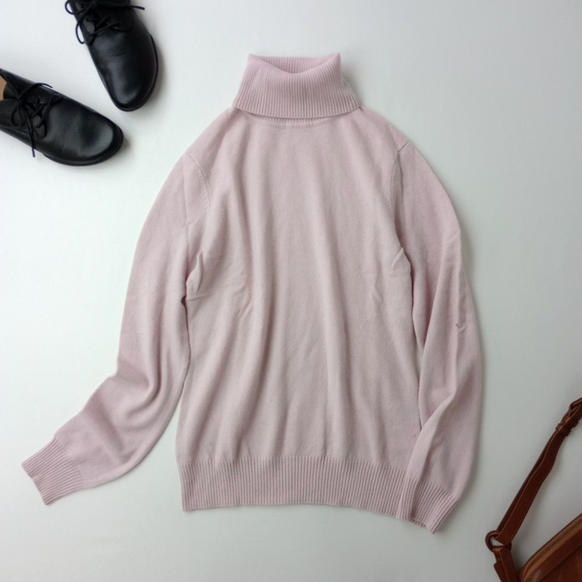 UNIQLO ユニクロ カシミヤ タートルネック セーター ピンク(71E＋9421
