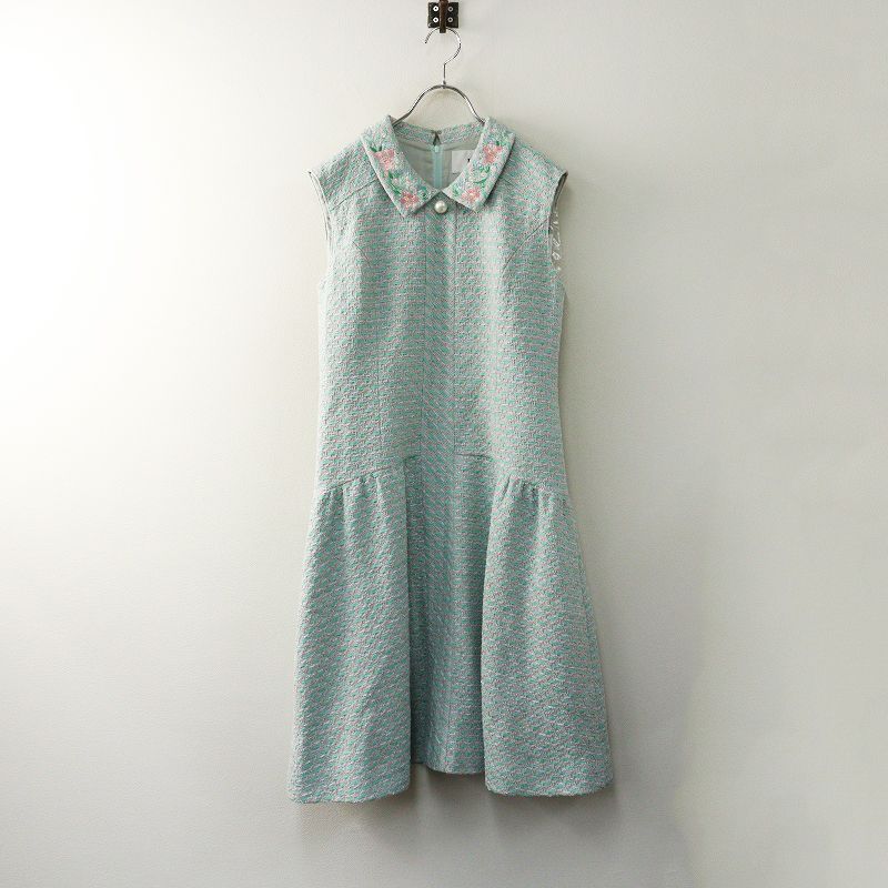 良品 定価154000円 2023年 ルネ Rene 襟フラワー刺繍 ノースリーブ