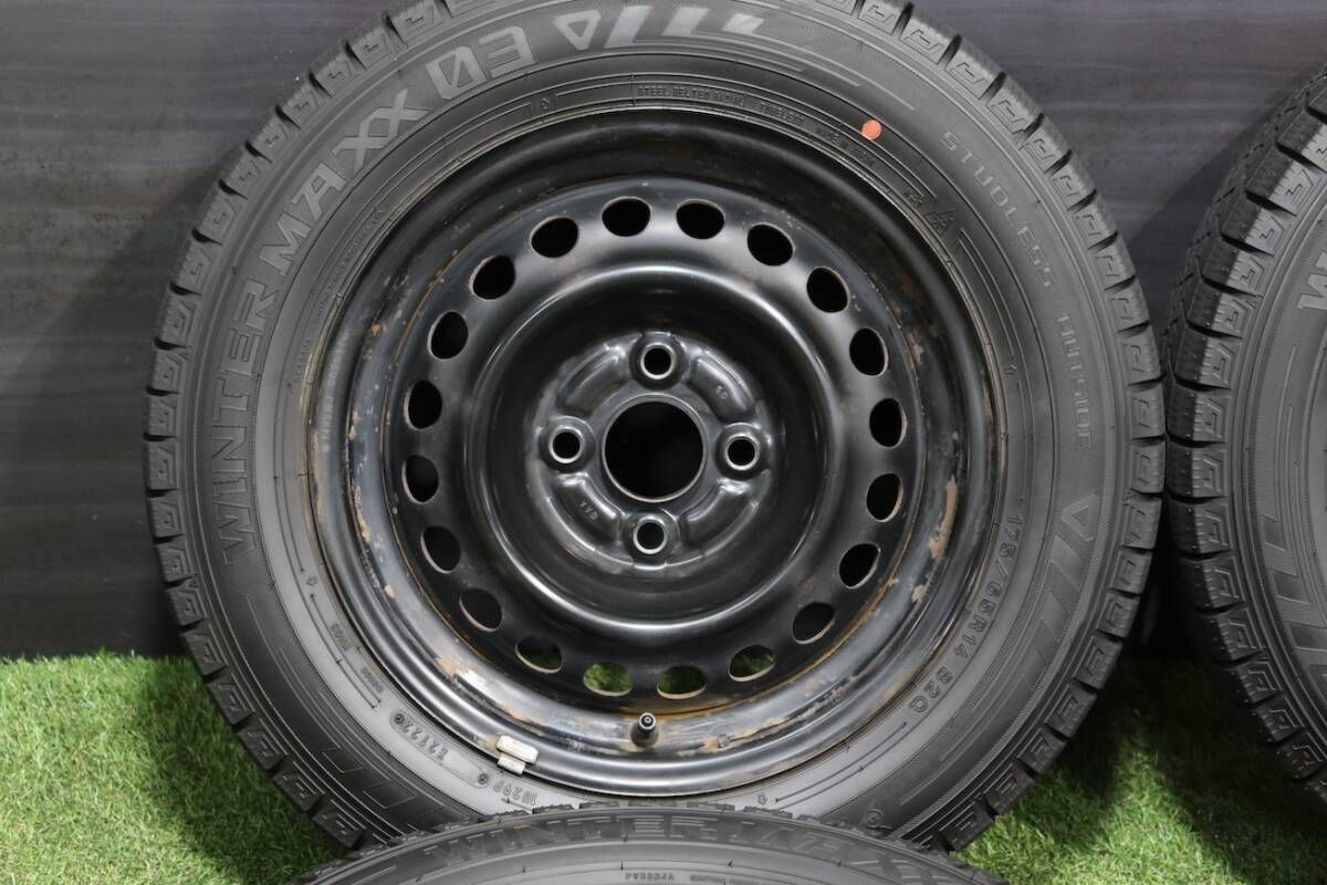 バリ溝スタッドレス＞スチールホイール 14in 5.5J DUNLOP ウィンター