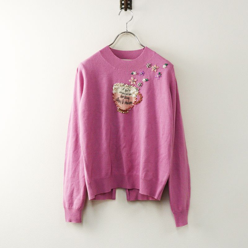 未使用美品　フランシュリッペ 花柄刺繍 ピンク薄手ニット 未使用美品 フランシュリッペ 花柄刺繍 ピンク薄手ニット - メルカリ