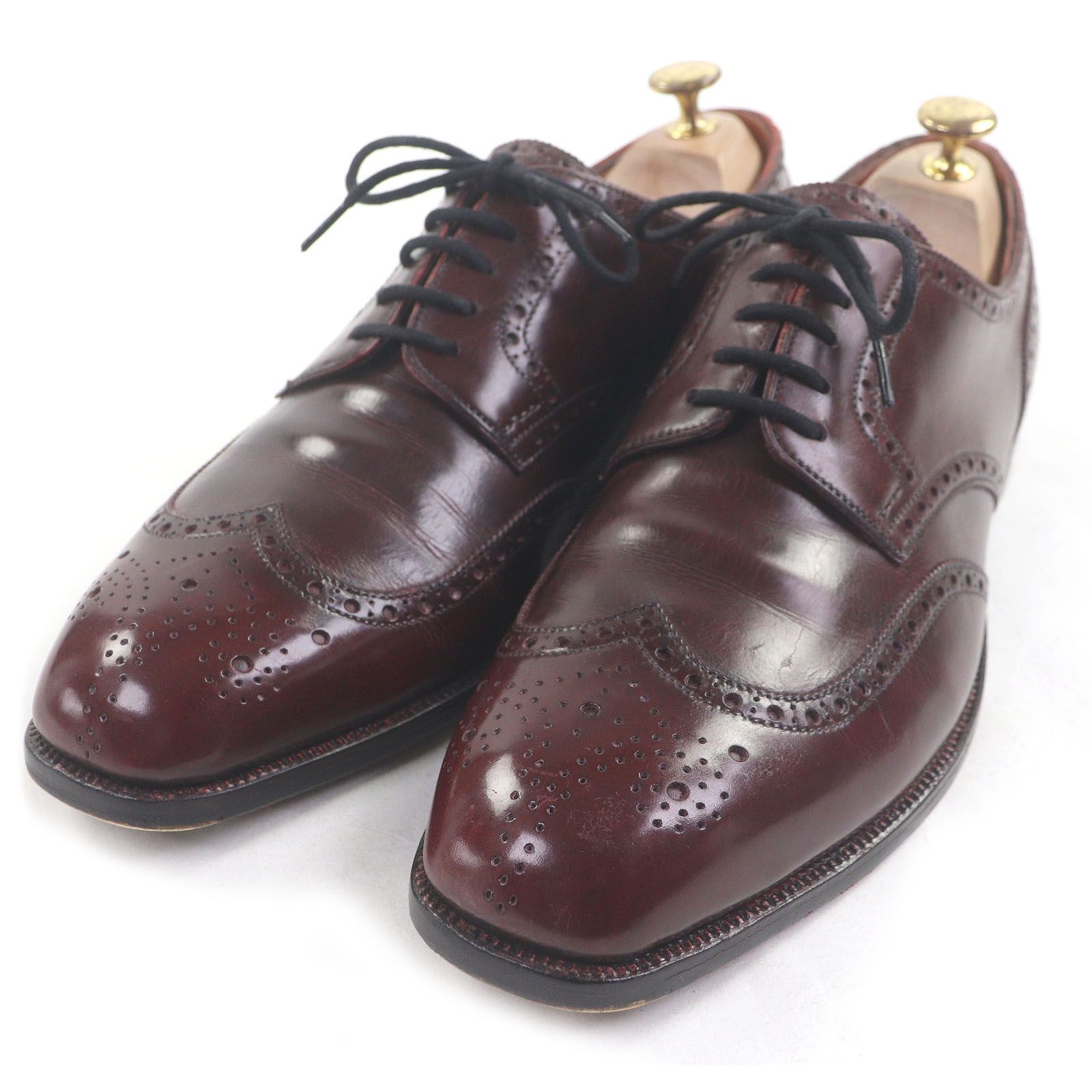 良品□E CLEVERLEY ジョージクレバリー レイジーマン フルブローグ ウィングチップ ドレスシューズ ボルドー 28cm相当 メンズ 良品□GEORGE CLEVERLEY ジョージクレバリー レイジーマン