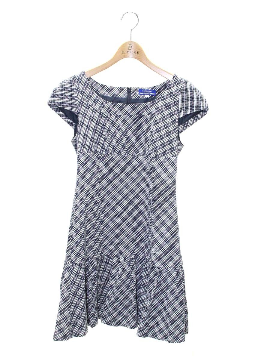バーバリーブルーレーベル FM526-204-29 ワンピース 38 ネイビー ノバ