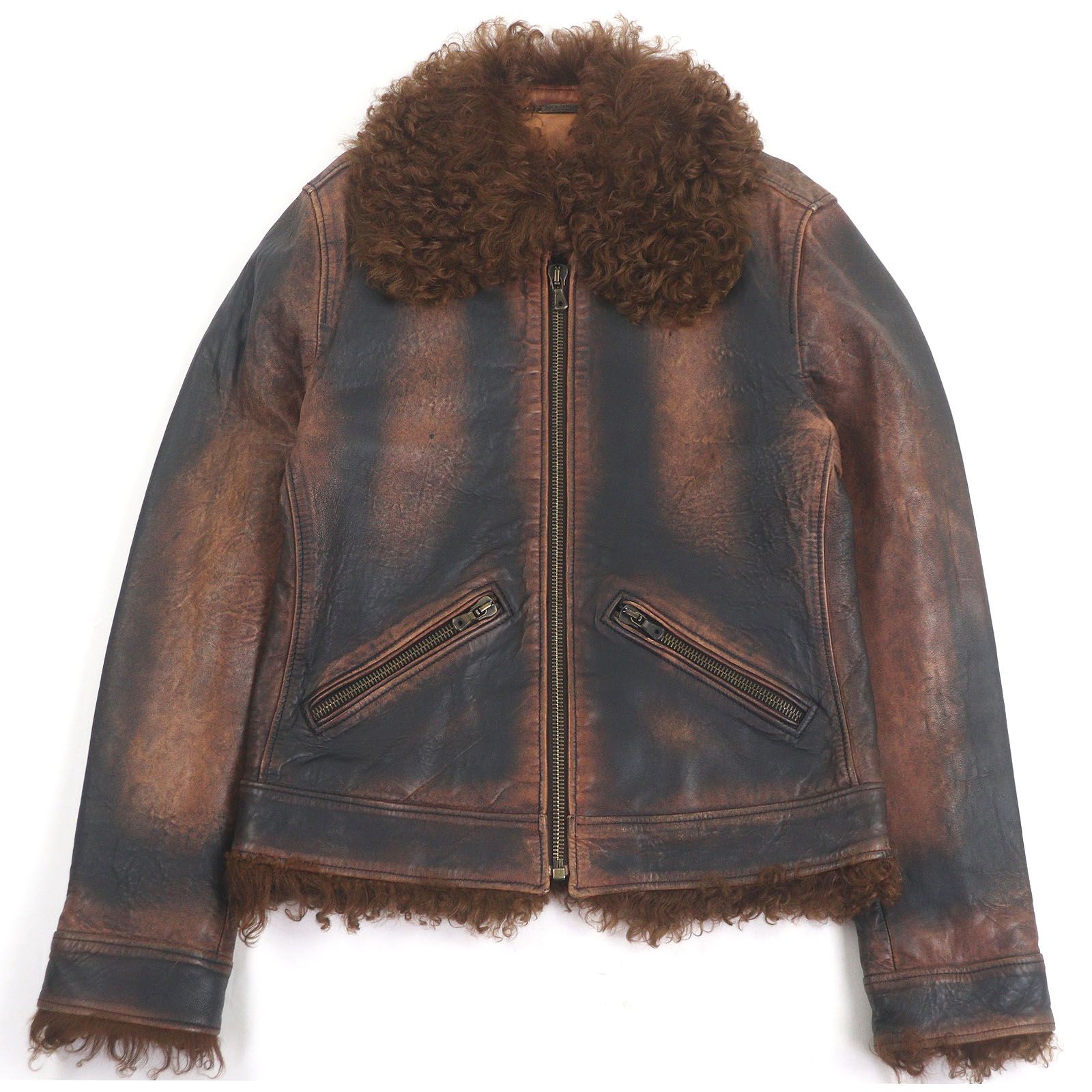 ドルチェ&ガッバーナ 本革ラムレザージャケット ベージュ ライダース 46 ドルチェ&ガッバーナ 本革ラムレザージャケット ベージュ ライダース 46