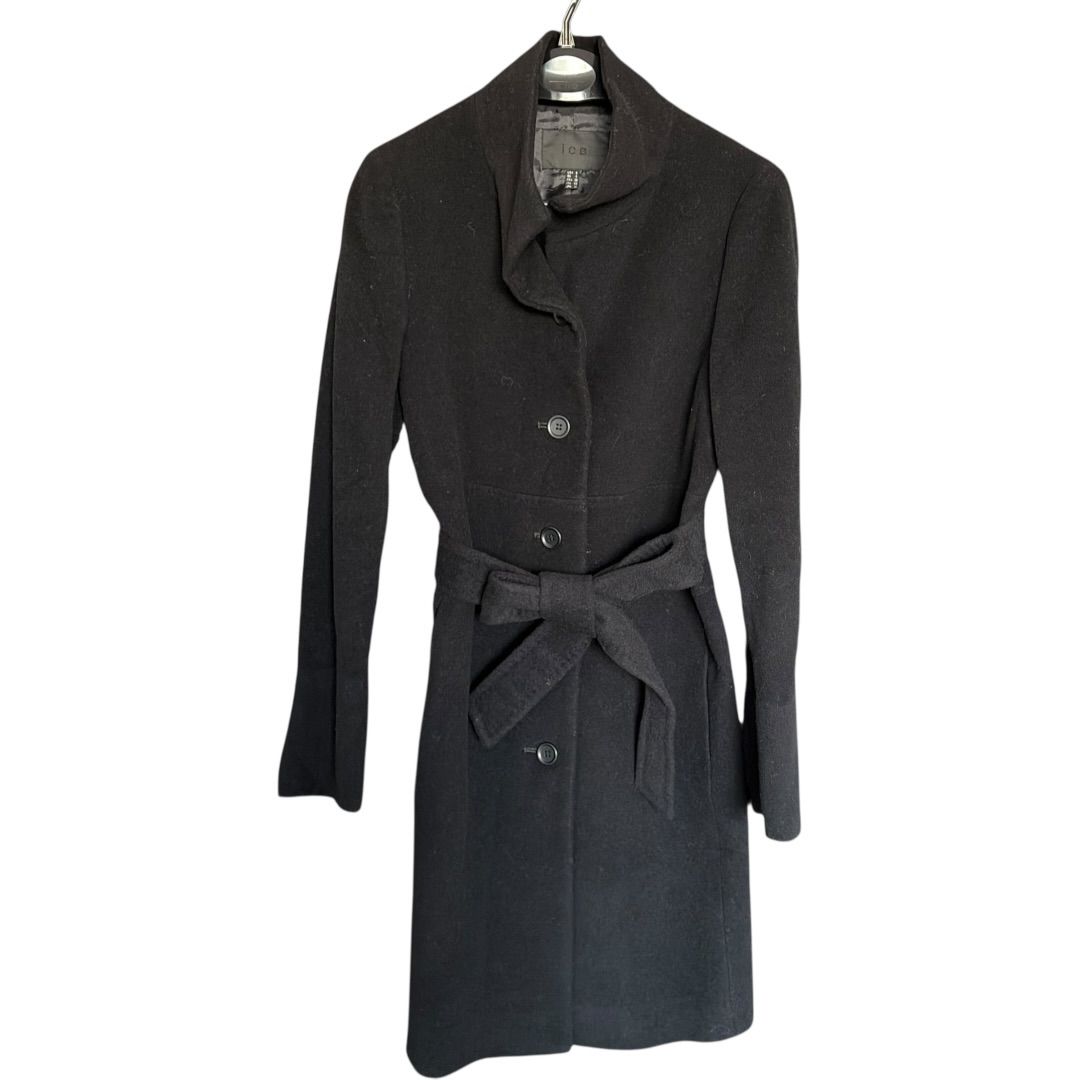 ICB アイシービー コート ブラック 黒 レディース11 ベルト付き ロング