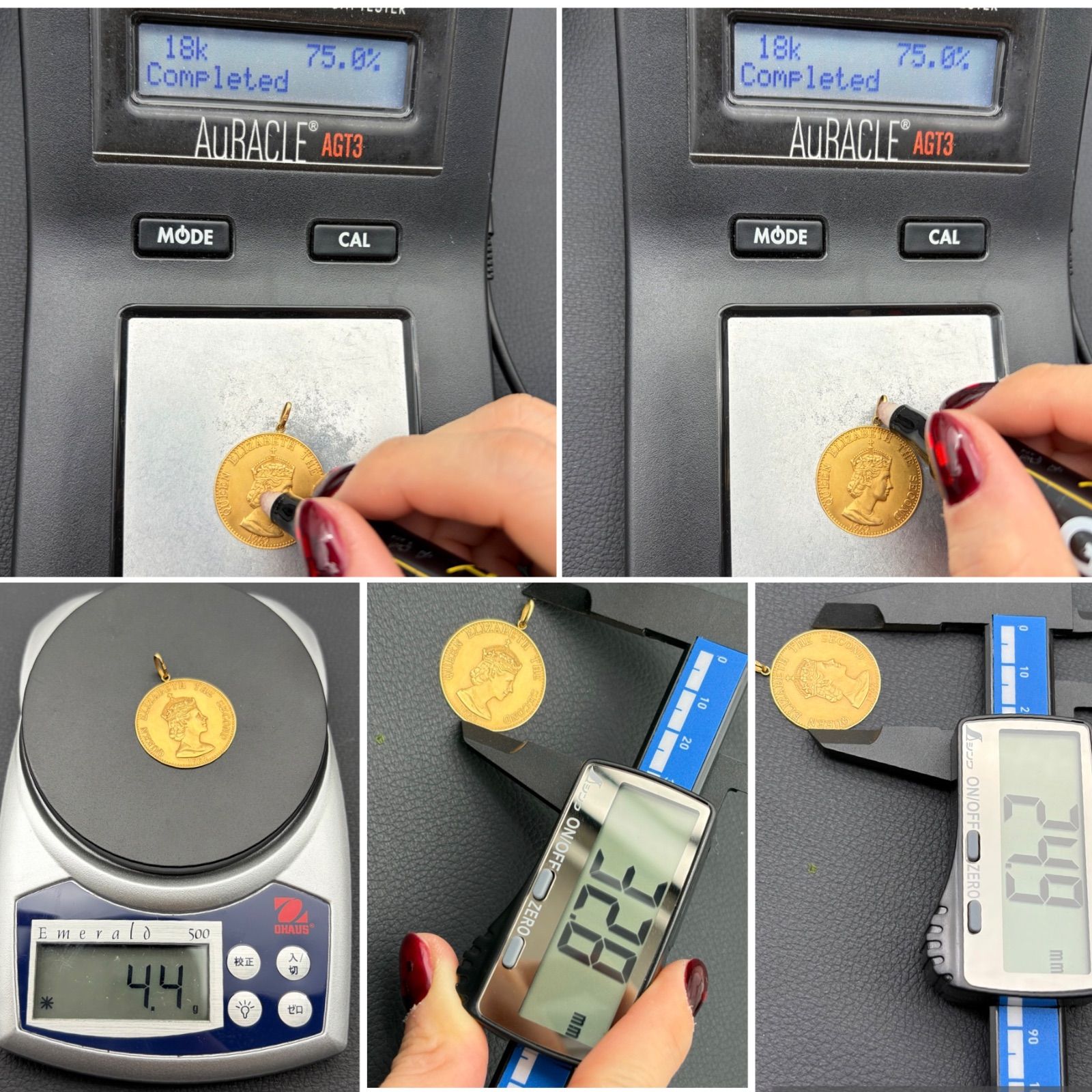 K18 】コイン風 ペンダントトップ ゴールド 4.4g 1962年 エリザベス【C3940】 - メルカリ