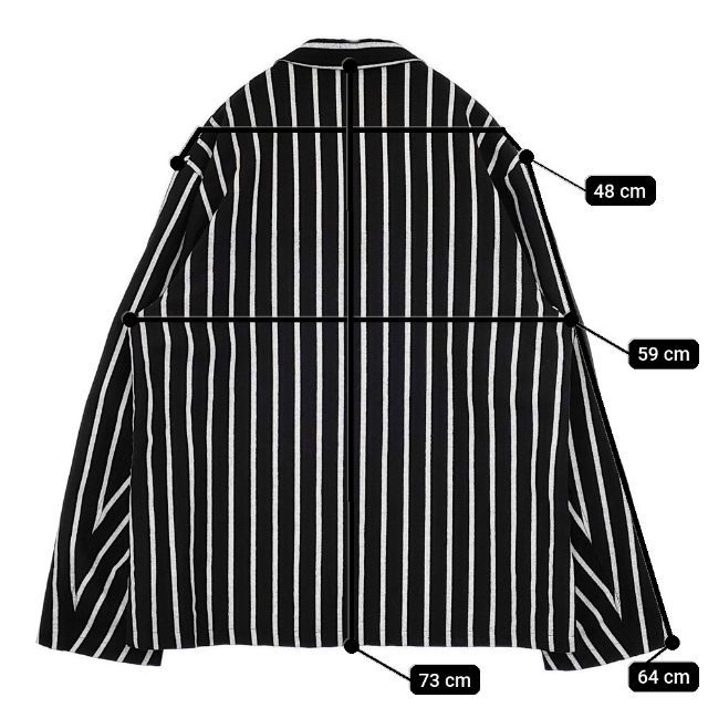 Black Weirdos リネンウール プリント入り 21Aw-JK04 ストライプ