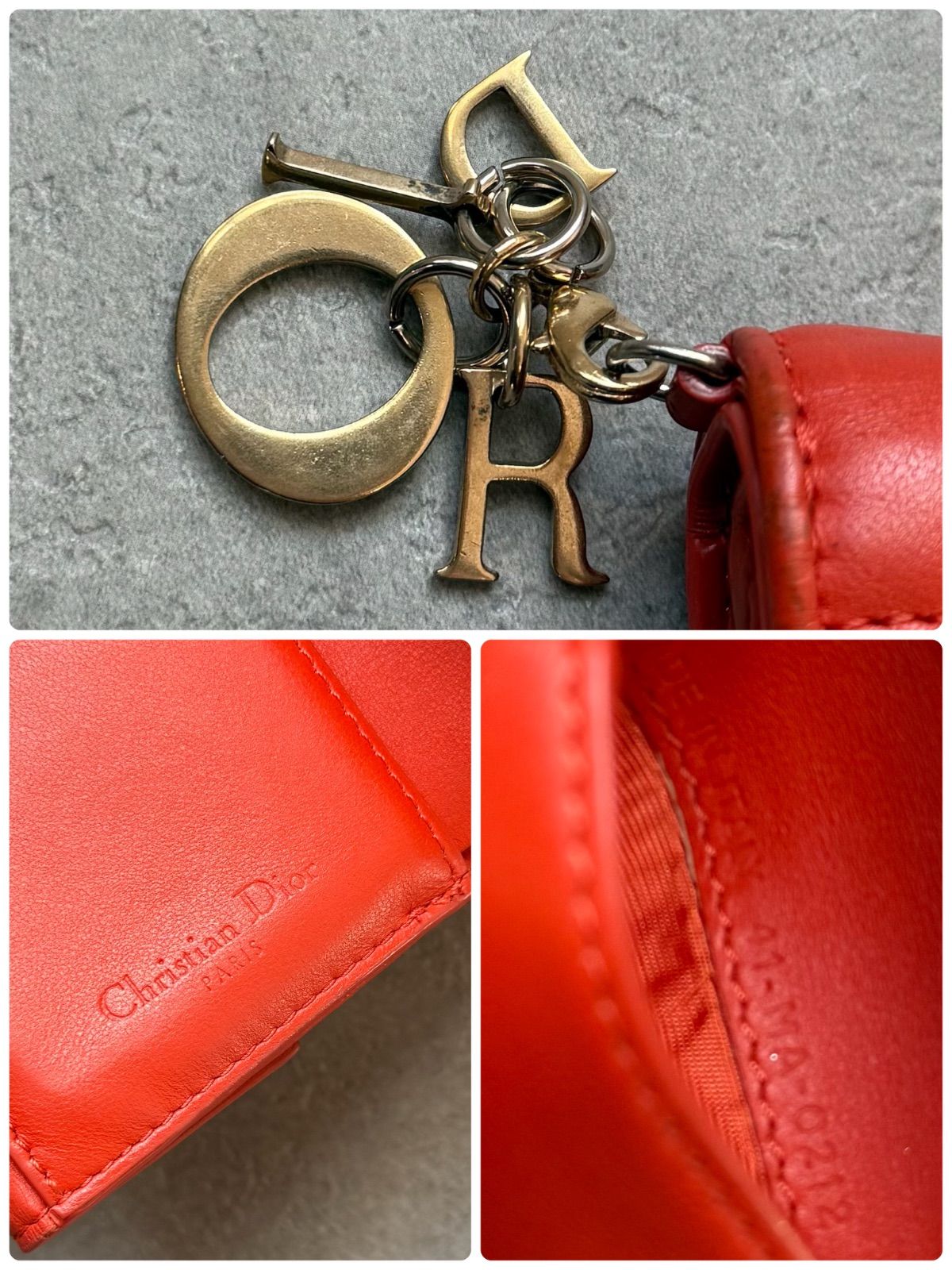 Dior ディオール レディディオール カナージュ ロータス 三つ折り 財布