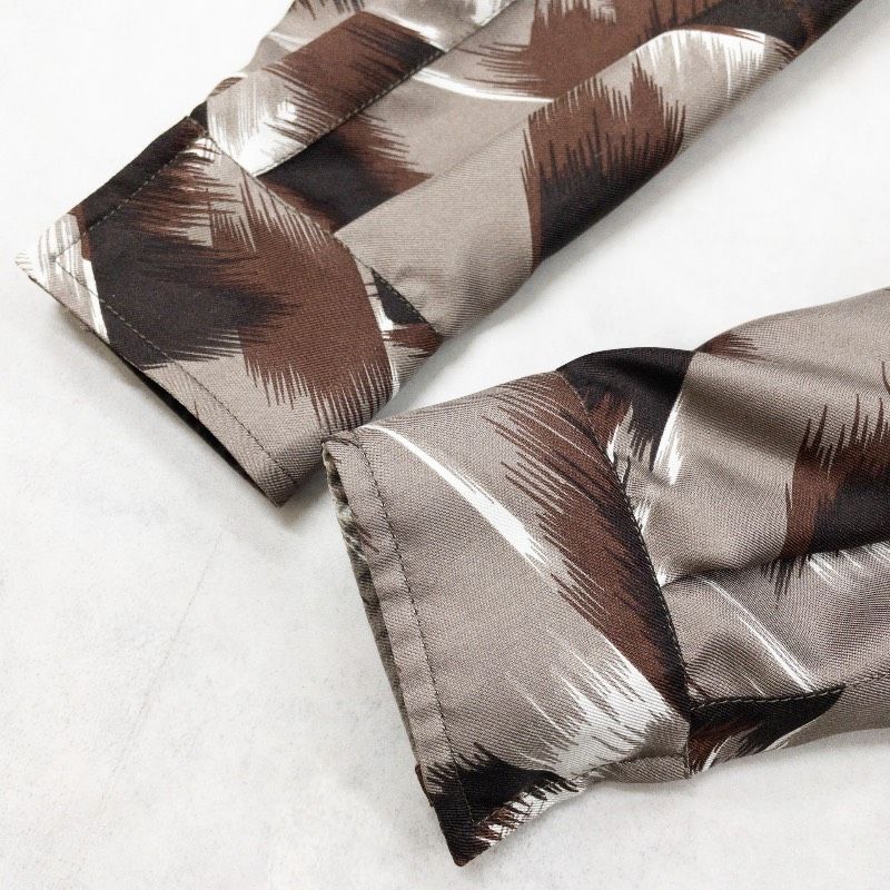 GUCCI グッチ ブラウス シャツ ボウタイ 総柄 シルク100％ ブラウン