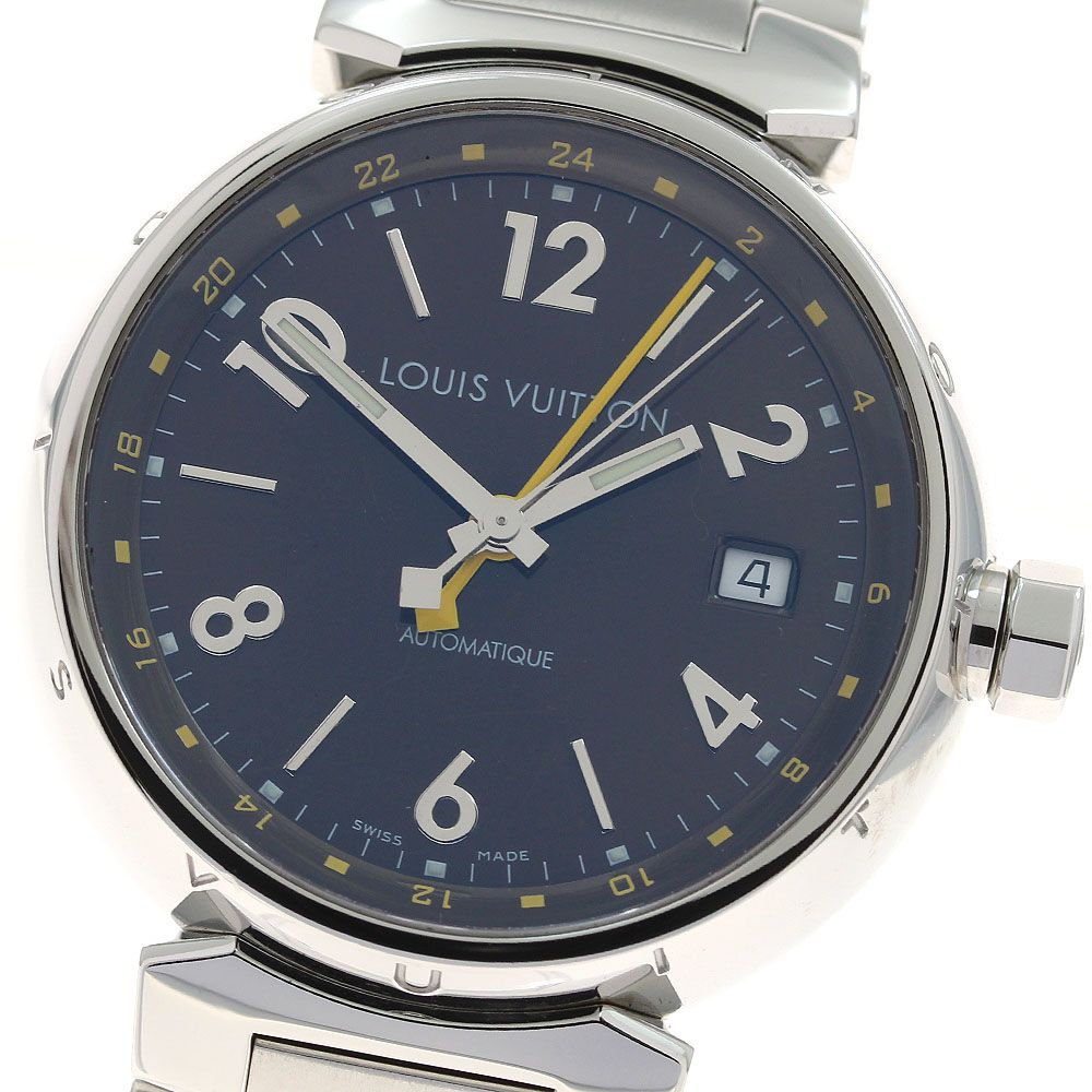 ルイ ヴィトン LOUIS VUITTON Q1131 タンブール GMT デイト 自動巻き メンズ 箱 保証書付き_923322