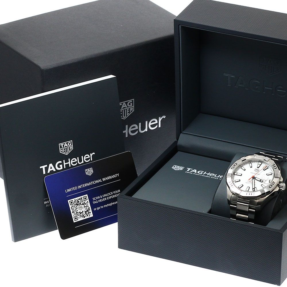  タグホイヤー TAG HEUER WAY2013 アクアレーサー キャリバー5 デイト 自動巻き メンズ 箱 保証書付き_932536 テーパードパンツ 自動巻き時計 腕時計(アナログ)
