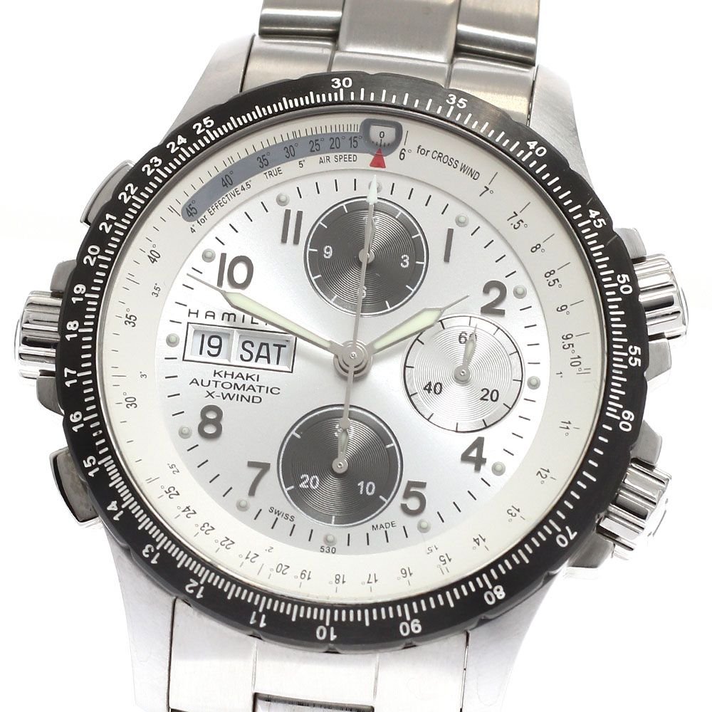 ハミルトン HAMILTON H776260 カーキ Xウィンド クロノグラフ 自動巻き メンズ _912533