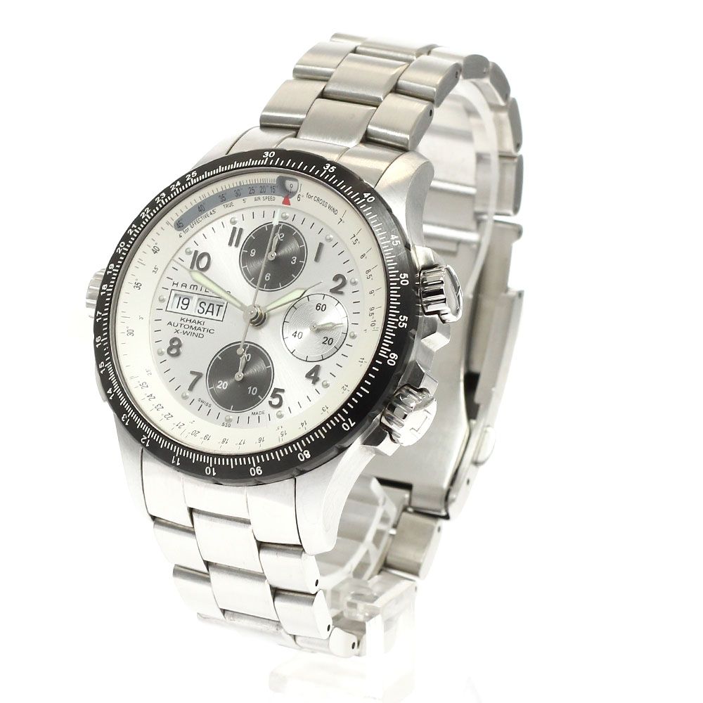  ハミルトン HAMILTON H776260 カーキ Xウィンド クロノグラフ 自動巻き メンズ _912533 デニム 自動巻き時計 腕時計(アナログ)