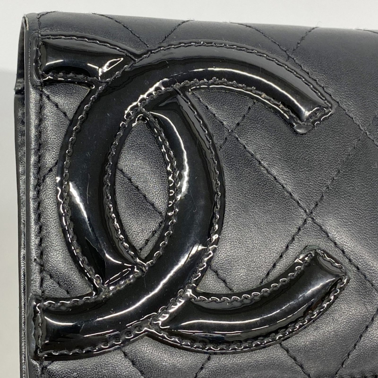 シャネル(Chanel) シャネル 長財布 カンボン ラムスキン ブラック 