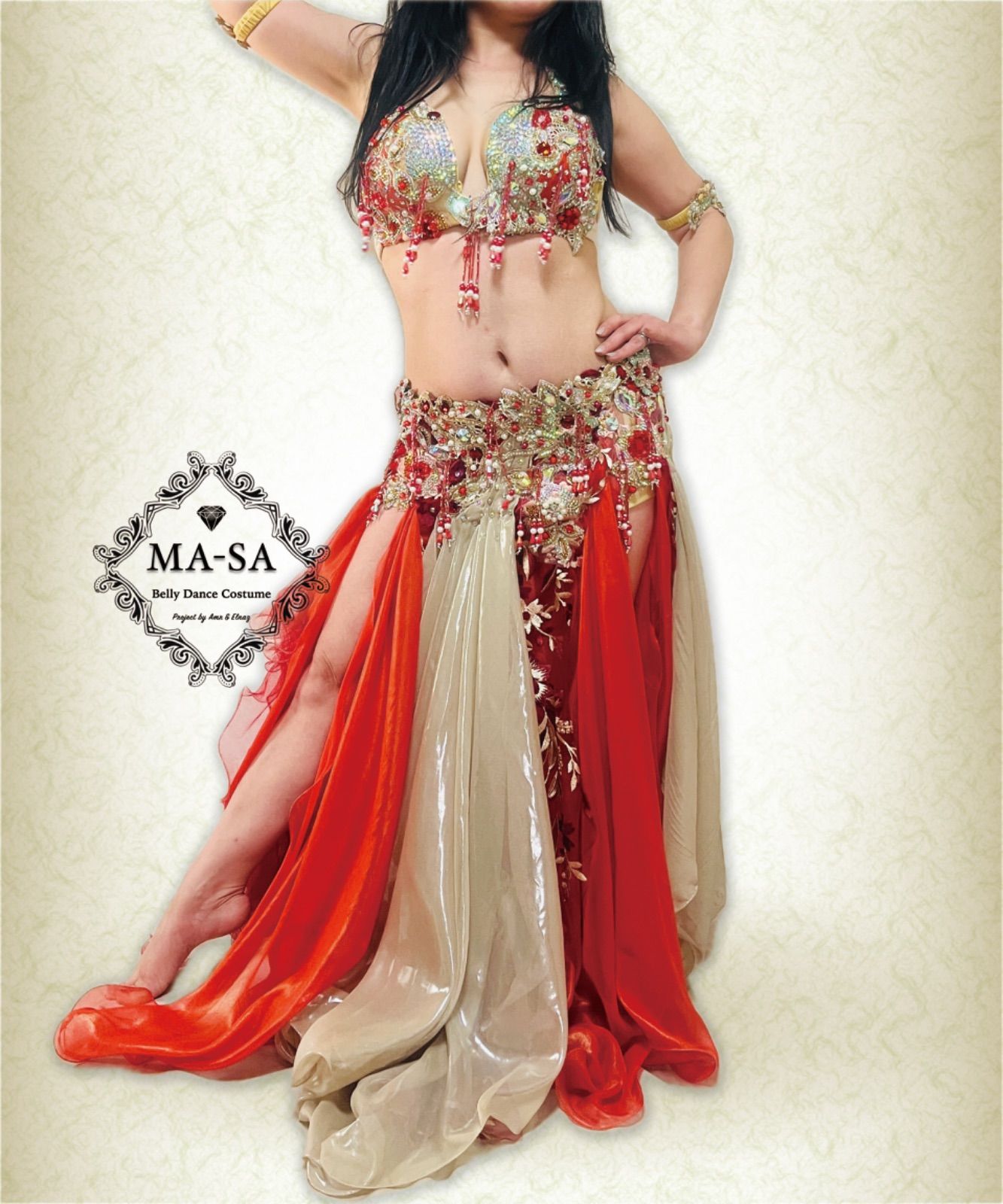 ベリーダンス衣装 ストロベリー・スパークリング（税・送料込み