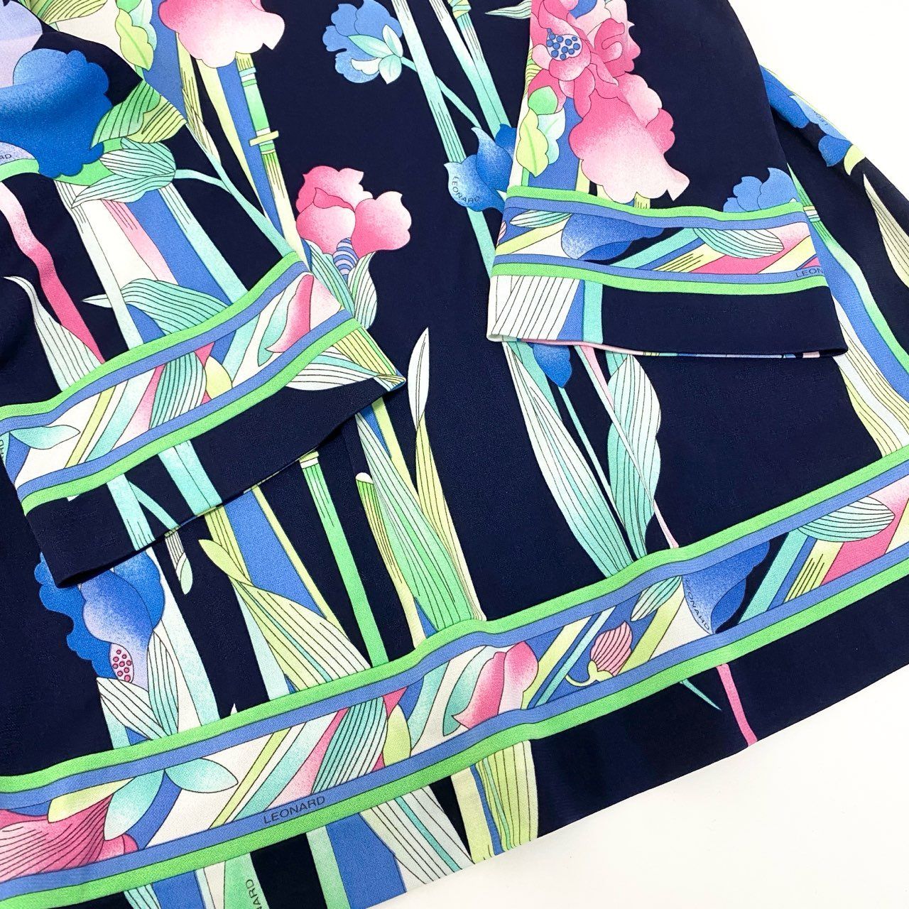 72a28 LEONARD レオナール 長袖カットソー チュニック カンカン素材