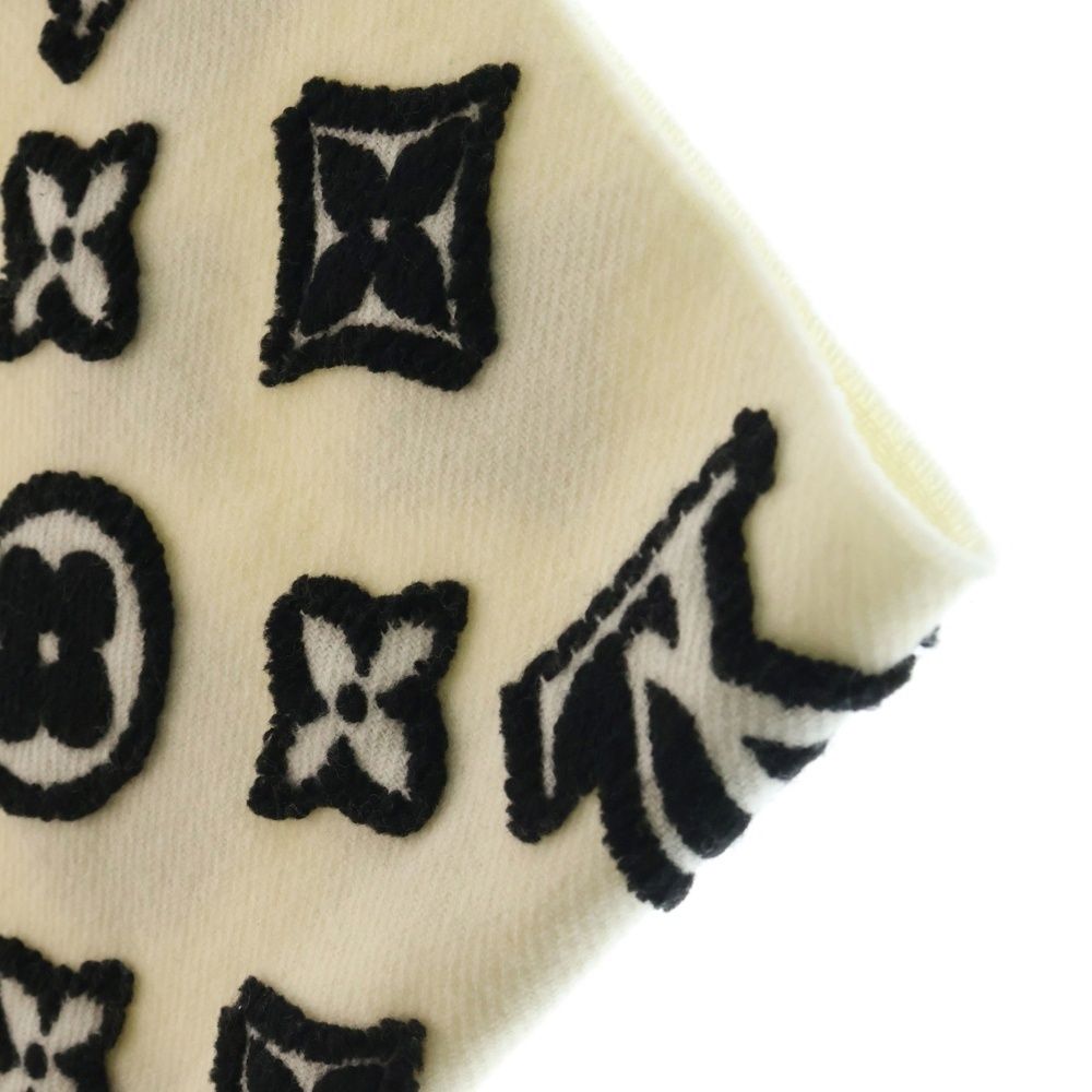 Louis Vuitton モノグラムマフラー ブラック/ホワイト　カシミヤ LOUIS VUITTON（ルイ・ヴィトン） マフラー モノグラム インフィニティ