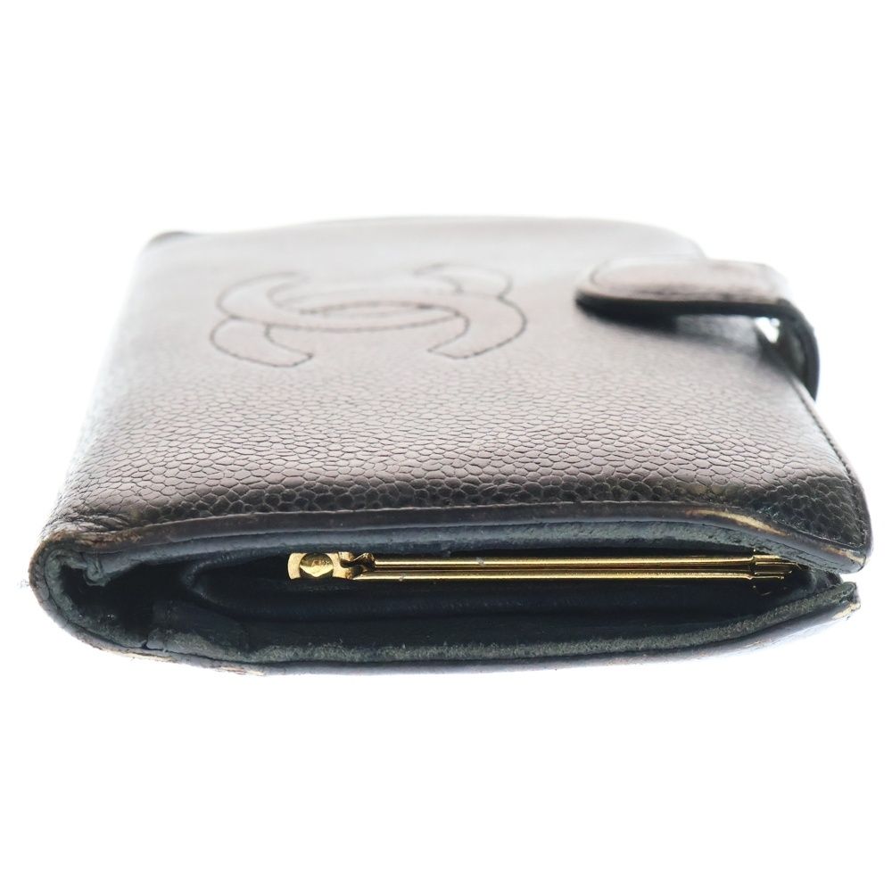 ◎シャネル　長財布　財布　キャビアスキン　ココマーク　がま口　ブラック CHANEL（シャネル） キャビアスキン ココマーク がま口長財布 ブラック