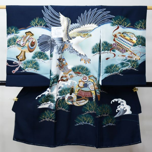 【新品/日本製】人気の濃紺豪華刺繍入り❗️お宮参り着物 産着 祝着☆襦袢付 新品/日本製】人気の濃紺豪華刺繍入り❗️お宮参り着物 産着 祝着☆襦袢付