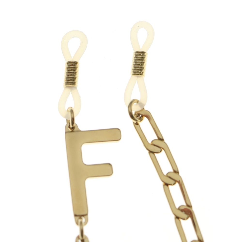 FENDI (フェンディ) ロゴプレート グラスコード ゴールドメタルアイ