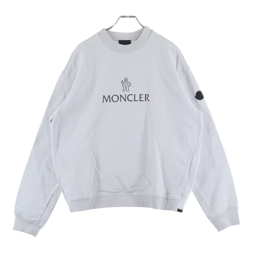 23AW美品❣️正规品❣️男女兼用モンクレールロゴエンブロイダリートレーナーホワイト MONCLER (モンクレール) 23SS MAGLIA GIROCOLLO I10918G00013 マリア