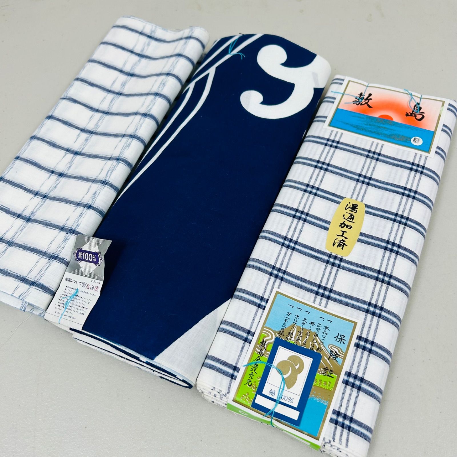 綿浴衣 反物 3本 反物まとめ売り リメイク材料 m-889 - メルカリ