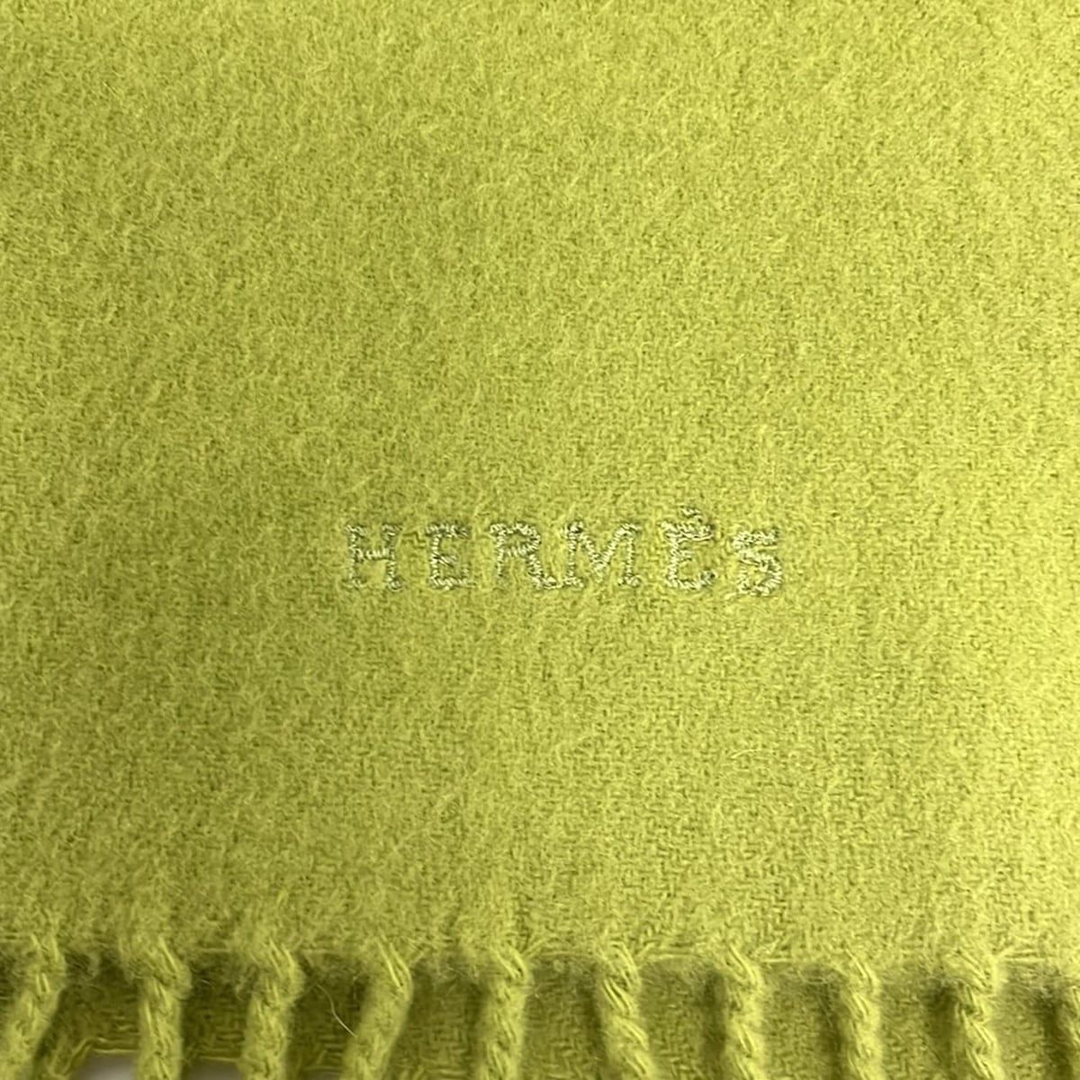 HERMES(エルメス) マフラー - ライトグリーン カシミヤ - メルカリ