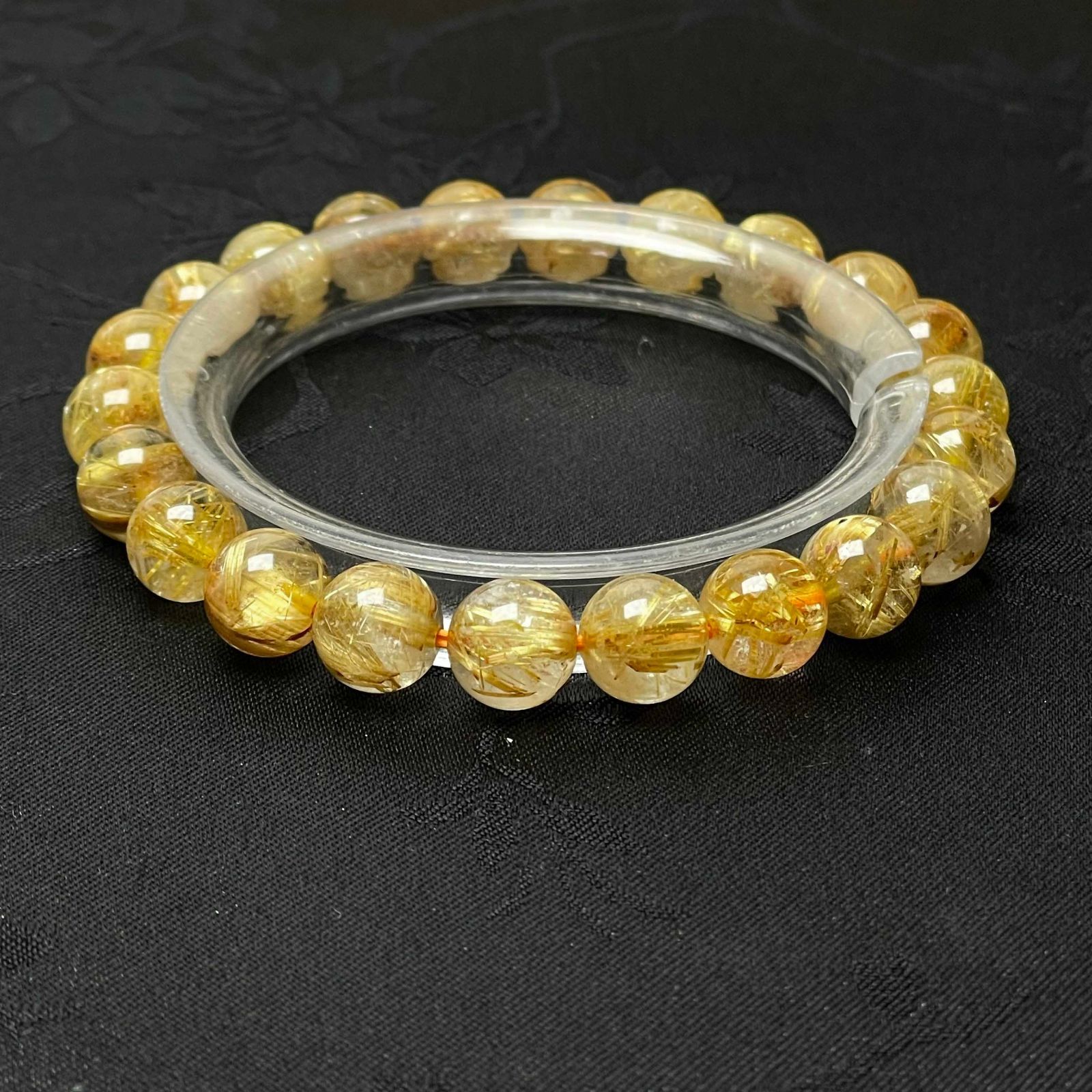 金運·極品満針ゴールドルチルクォーツ ブレスレット 10mm 天然石28.5g 天然美品☆【50A極!極満針ルチルクォーツ】☆ブレスレット 天然石A 金