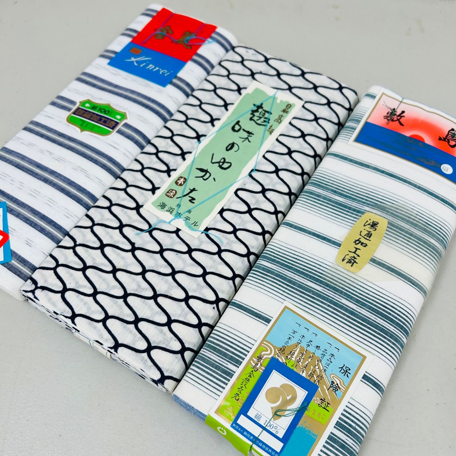 綿浴衣 反物 3本 反物まとめ売り リメイク材料 m-890 - メルカリ