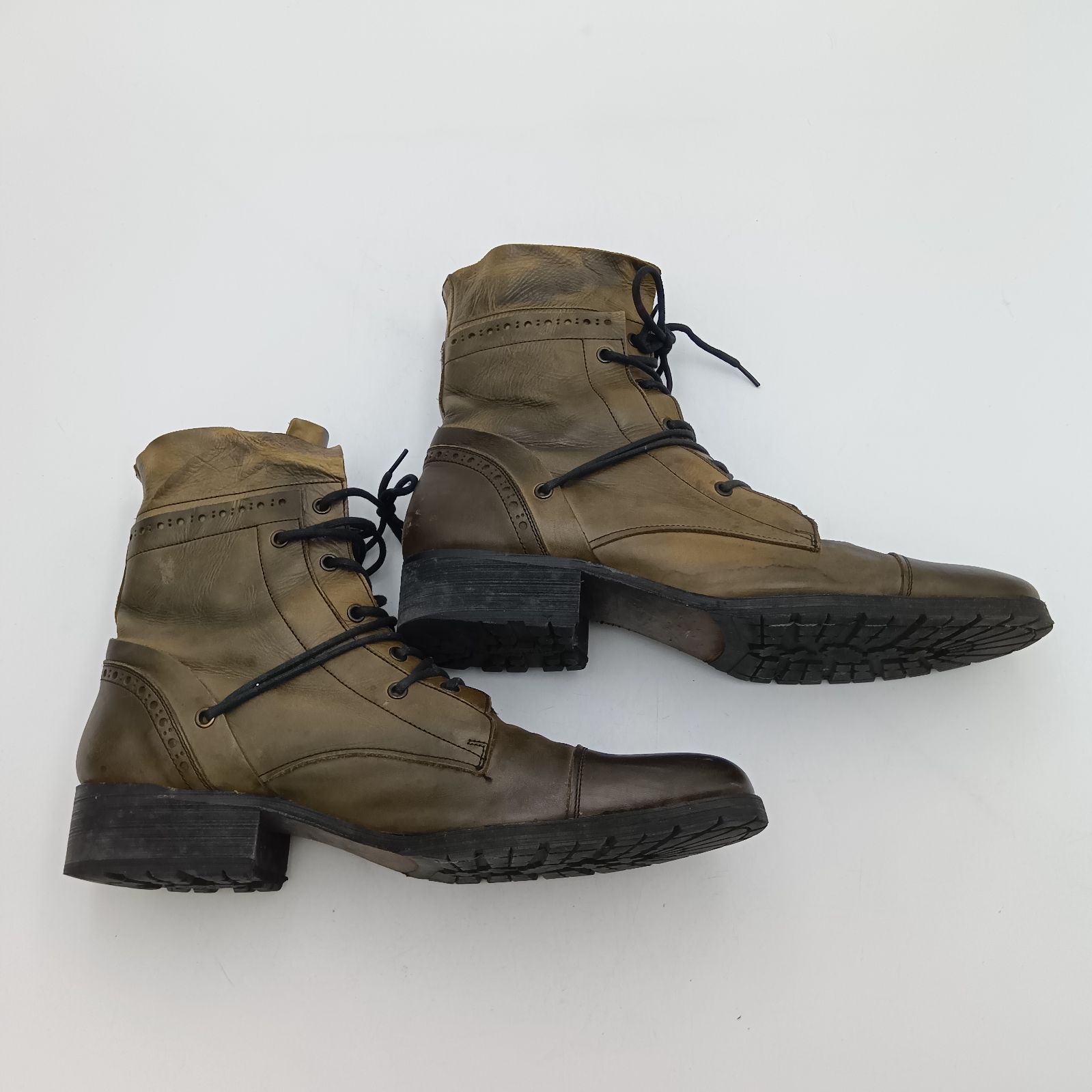 whoop-de-doo フープディドゥ レザーブーツ メンズ 26.5cm オリーブ