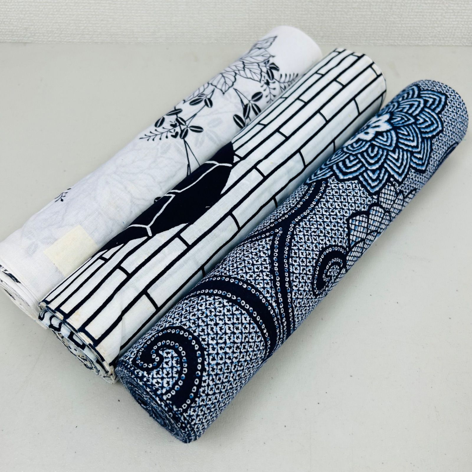 綿浴衣 反物 3本 反物まとめ売り リメイク材料 m-896 - メルカリ