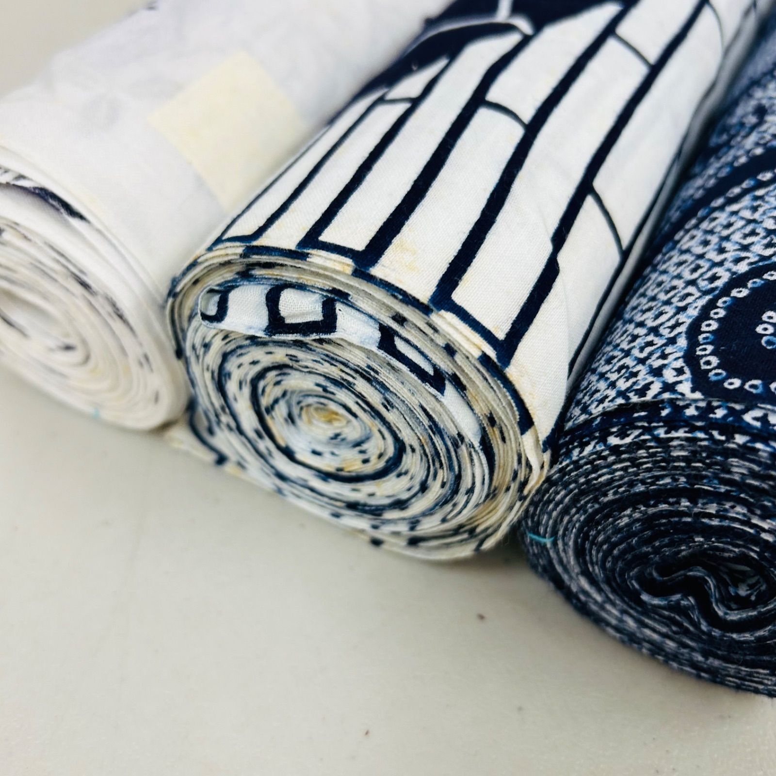 綿浴衣 反物 3本 反物まとめ売り リメイク材料 m-896 - メルカリ