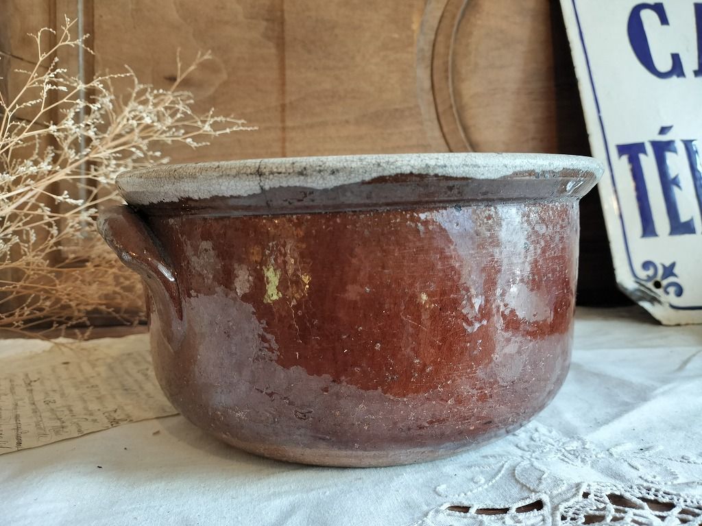 フランスアンティーク　キュノワールボウル フランス アンティーク キュノワール culnoir 19世紀 鍋 ポット レア
